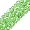 Electroplate Glass Beads Strands, Pearl Luster Plated, Faceted, Rondelle, Light Green, 8x6mm, Hole: 1mm, about 64~65pcs/strand, 40~41cm