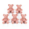 Flocky Acrylic Shank Buttons, Bear, Light Coral, 38~39x29.5x15mm, Hole: 3mm