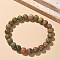 Natural Unakite Bead Stretch Bracelets, Round, 2-1/8 inch~2-3/8 inch(5.5~6cm), Bead: 8mm