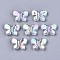 Transparent Acrylic Beads, AB Color, Butterfly, Clear AB, 12.5x17x4mm, Hole: 2mm