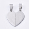 Non-Tarnish 201 Stainless Steel Split Pendants, for Lovers, Heart with Heart, with Lovers & Word I Love You, For Valentine's Day, Stainless Steel Color, 25x24x1mm, Hole: 8x4mm