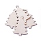 Undyed Wood Pendants, Christmas Tree, Antique White, 86.5x64x3mm, Hole: 3mm