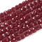 Glass Beads Strands, Faceted(32 Facets), Round, Dark Red, 4mm, Hole: 1mm, about 87~93pcs/strand, 32~33cm