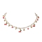 Glass Beads & Pearl Beaded Bib Necklaces, Cherry Alloy Enamel Pendant Necklaces for Women, Golden, 15.75 inch(40cm)