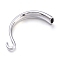 Non-Tarnish 304 Stainless Steel S-Hook Clasps, for Leather Cord Bracelets Making, Hook, Stainless Steel Color, 66.5x34x11mm, Hole: 4x8mm