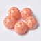 Resin Beads, Round, Coral, 12x11.5mm, Hole: 2.5mm