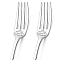 Word Pattern Stainless Steel Fork, Black, 20.3x2.4x0.2~0.3cm, Packing Box: 27.5x9.3x3.6cm, 2pcs/set