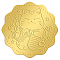 Self Adhesive Gold Foil Embossed Stickers, Medal Decoration Sticker, Maneki Neko Pattern, 5x5cm