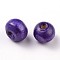 Dyed Natural Wood Beads, Round, Lead Free, Indigo, 6x4~5mm, Hole: 2mm, about 13600pcs/1000g