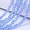 Electroplate Glass Beads Strands, AB Color Plated, Faceted, Rondelle, Light Sky Blue, 10x8mm, Hole: 1mm, about 63~65pcs/strand, 49~50cm