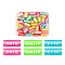 100Pcs Transparent Acrylic Beads, Spray Painted, Rectangle with Words, Mixed Color, 7.5x15x4.5mm, Hole: 3mm, 100pcs/box