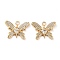 Rack Plating Brass Micro Pave Cubic Zirconia Pendants, Long-Lasting Plated, Cadmium Free & Lead Free, Butterfly, Real 18K Gold Plated, 17x21.5x5mm, Hole: 2mm