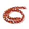 Handmade Gold & Silver Foil Lampwork Beads, Round, Red, 12mm, about 33pcs/strand, 15.59 inch(39.6cm)