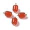 Acrylic Pendants, with Brass Loops, Column, Red, 16x9.5mm, Hole: 1.6mm