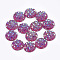 Resin Cabochons, Half Round, Medium Violet Red, 12x3~3.5mm