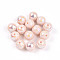 Electroplate Pearlized Glass Pearl Beads, Iridescent, Round, Misty Rose, 10x10mm, Hole: 1.2mm, about 346pcs/Pound