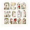 45Pcs Paper Adhesive Stickers Set, for DIY Scrapbooking, Flower, 60x20mm