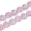 Electroplate Transparent Glass Beads Strands EGLA-N055-01E-1