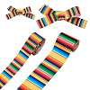2Rolls 2 Styles Stripe Pattern Printed Polyester Grosgrain Ribbon OCOR-TA0001-37F-2