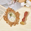 Brass Wax Seal Stamp with Wood Handle AJEW-WH0412-0037-5