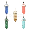 5Pcs 5 Styles Synthetic Mixed Gemstone Pointed Pendants G-YW0001-46-1