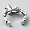 Clear Cubic Zirconia Teardrop Charms Cuff Earrings EJEW-WH0047-10P-2