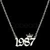 Crown Birth Year 201 Stainless Steel Pendant Necklaces for Women FS-WG4E8F2-48-1