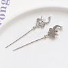 Brass Pave Clear Cubic Zirconia Magic Wand Head Pins BAPE-PW0002-11P-1