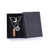 Bullet Natural Unakite Pendant Tiered Necklaces NJEW-JN02457-02-4
