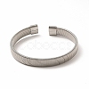 304 Stainless Steel Flat Snake Chains Shape Open Cuff Bangle for Women BJEW-C0033-05-3