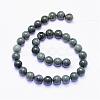 Natural Green Jade Round Bead Strands G-F425-36-2