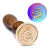 Brass Wax Seal Stamp with Handle AJEW-WH0184-1025-5