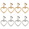 4 Pairs 2 Colors Iron Alloy Clip-on Earrings EJEW-HY0001-38-1