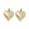 Brass Pave Clear Cubic Zirconia Pendants KK-U009-05G-G-1