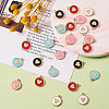 50Pcs 5 Colors Alloy Enamel Charms ENAM-CJ0001-86-5