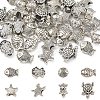 40Pcs 8 Styles Tibetan Style Alloy Beads TIBE-YW0001-64-1