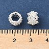 Brass Micro Pave Cubic Zirconia Rondelle European Beads KK-A254-11S-2