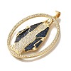 Rack Plating Brass Micro Pave Cubic Zirconia Pendants X-KK-U019-25G-2