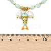 Brass Enamel Fish and Natural Pearl Rice Pendant Natural Glass Nuggets Beaded Necklaces for Women NJEW-JN06357-03-4