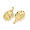 Brass Micro Pave Clear Cubic Zirconia Pendants CU-CBAA571-11G-2