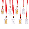 16Pcs 2 Colors Gold Foil Rabbit Pendant Necklaces Set with Red Ropes NJEW-CA0001-08-6
