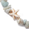 Natural Flower Amazonite Chip Beaded Stretch Bracelets BJEW-JB10689-02-3