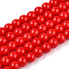 Opaque Solid Color Glass Beads Strands GLAA-T032-P10mm-04-1
