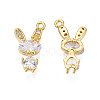 Brass Micro Pave Cubic Zirconia Charms X-KK-N231-244-2