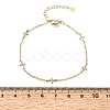 Brass Micro Pave Clear Cubic Zirconia Star Link Chain Bracelets KK-CBAED06-05G-5