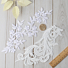 Gorgecraft 2 Pairs Leaf Shape Milk Silk Appliques DIY-GF0007-20-3