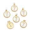 Brass Micro Pave Clear Cubic Zirconia Charms ZIRC-J040-44G-07-1