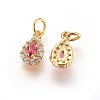 Brass Cubic Zirconia Charms LS-KK-E772-14A-G-1