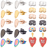 50Pcs 5 Colors 304 Stainless Steel Stud Earring Findings STAS-BBC0010-42-1