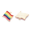 Rainbow Color Pride Flag Alloy Enamel Pendants X-ENAM-K067-10-2